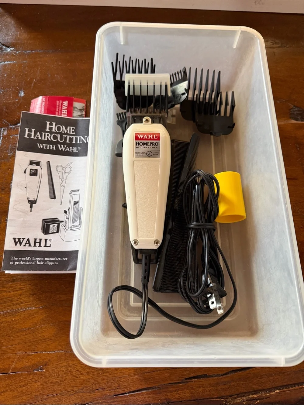 Wahl HomePro Cream Corded Hair Clipper with Black Guide Combs
